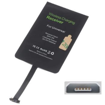Töltő adapter vezeték nélküli töltés (QI Wireless, felső microUSB töltőcsatlakozóhoz, fogadóegység) Vodafone Smart turbo 7 (VFD500), Alcatel OT-2008G, Alcatel OT-1054, Alcatel OT-2051, LG kép
