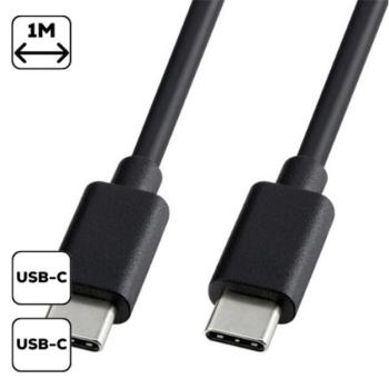 Töltő- és adatkábel USB-C / USB-C 3A, 1m, fekete kép