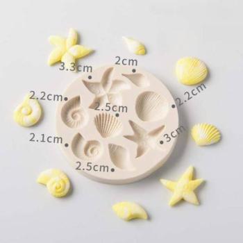 Tortadíszítő szilikon fondant forma, marcipán mintázó kagyló kép