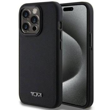 Tumi TUHMP15LRBAK Leather Ballistic Pattern MagSafe-kompatibilis tok iPhone 15 Pro - fekete kép