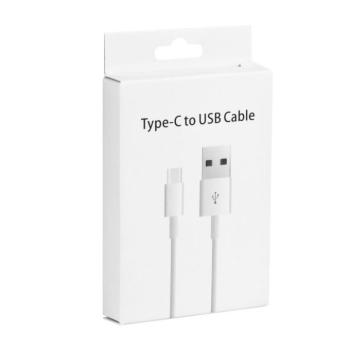 Type-C adatkábel, 1m, 2A, fehér, csomagolt, HD2 kép