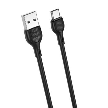 Type-C gyorstöltő adatkábel, 2.1A, 1M, fekete, XO-NB200 kép