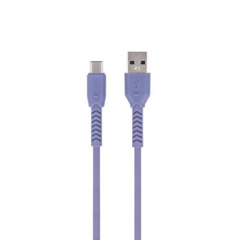 Type-C gyorstöltő adatkábel, 3A, 1M, lila, Maxlife kép