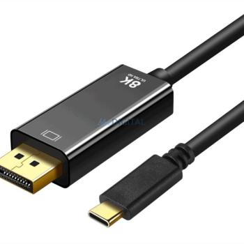 Type-C kábel male és DisplayPort 1.4 male 8K 60Hz ART oemC5-2 1,8m kép
