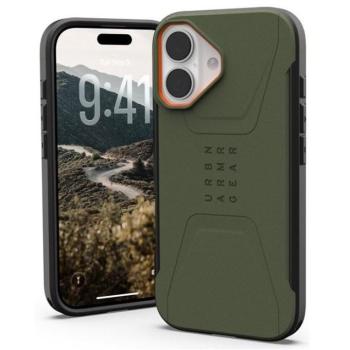 UAG Civilian Apple iPhone 17 hátlap tok, MagSafe, olive/orange kép