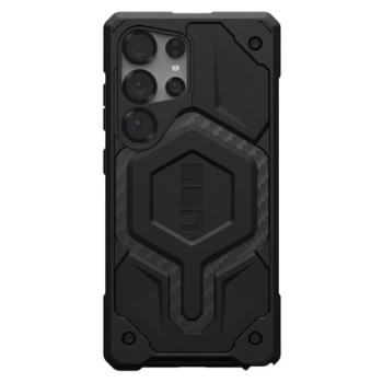 UAG MONARCH PRO szilikon telefonvédő (erős ütésállóság, karbon minta, MagSafe) FEKETE Samsung Galaxy S25 Ultra (SM-S938) kép