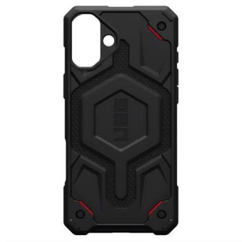 UAG MONARCH PRO szilikon telefonvédő (erős ütésállóság, textil minta, MagSafe) FEKETE Apple iPhone 16 Plus 5G kép