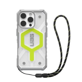 UAG Pathfinder iPhone 16 Pro Clear Magsafe tok, Active Neon Lanyard kép
