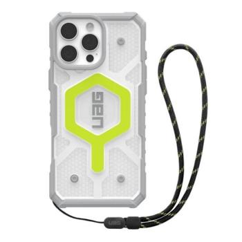 UAG Pathfinder iPhone 16 Pro Max Clear Magsafe tok, Active Neon Lanyard kép