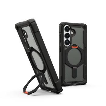 UAG Plasma XTE Samsung Galaxy S26 Plus MagSafe tok megerősített peremmel, kitámasztóval, Black/orange kép
