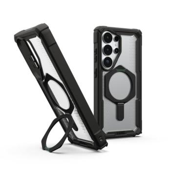 UAG Plasma XTE Samsung Galaxy S26 Ultra MagSafe tok megerősített peremmel, kitámasztóval, Black/clear kép