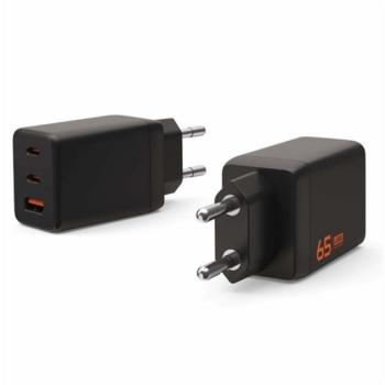 UAG SRGE hálózati töltő USB+2 Type-C aljzat (65W, GaN, PD gyorstöltő) FEKETE kép