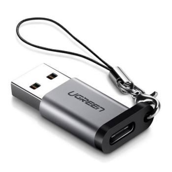 UGREEN adapter (USB - Type-C aljzat, adatátvitel és töltés) FEKETE Microsoft Lumia 950, Huawei Nexus 6P, Xiaomi Mi 5, Sony Xperia XZ (F8331), Huawei Nova Plus, HTC U Play, Xiaomi Redmi Pro, LG G6 kép
