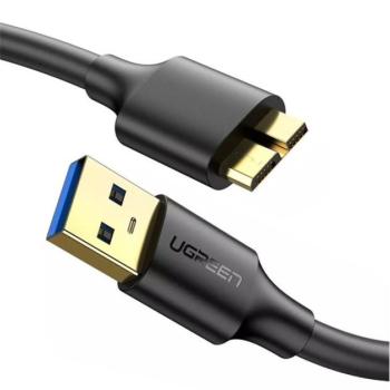 UGREEN adatkábel és töltő (micro-B USB 3.0 - USB, 200cm) FEKETE Samsung Galaxy Note 3 (SM-N9000), Samsung Galaxy Note 3 LTE (SM-N9005), Samsung Galaxy S5 (SM-G900), Samsung Galaxy Note Pro 12.2 (S kép