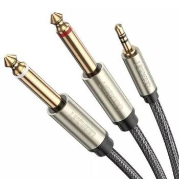 UGREEN AV126 3,5 mm-es TRS kábel 2x TS 6,35 mm - 3 m-hez (szürke) kép