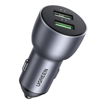 UGREEN CD213 autós töltő 2 USB aljzat (36W, gyorstöltő 3.0) SÖTÉTSZÜRKE kép