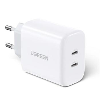 UGREEN CD243 hálózati töltő 2 Type-C aljzat (40W, PD gyorstöltő 3.0) FEHÉR kép