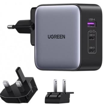 Ugreen CD296 2xUSB-C-USB-A hálózati töltő, 5A, 65W, szürke kép