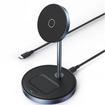 UGREEN CD317 asztali töltő 2in1 (7.5W, gyorstöltő, wireless, MagSafe, Apple Airpods töltő, Qi2) FEKETE Apple iPhone 8 4.7, iPhone 8 Plus 5.5, iPhone X 5.8 kép