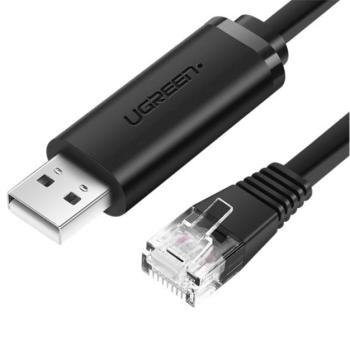 Ugreen CM204 USB-A - RJ45 konzolkábel 1,5m, fekete kép