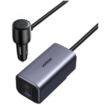 Ugreen EC706 2xUSB-C-USB-A autós töltő, 150W, fekete kép