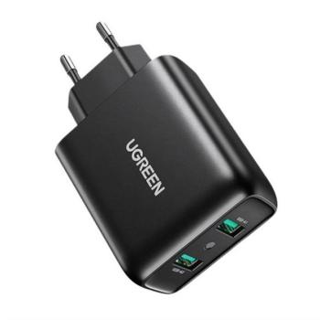 UGREEN hálózati töltő 2 USB aljzat (5V / 3A, 18W, PD gyorstöltés támogatás) FEKETE Honor Pad X9 , ZTE Blade V40 Design, ZTE Blade V40s, Samsung SGH-E850, Xiaomi 13, Alcatel OTE E256, Motorola kép