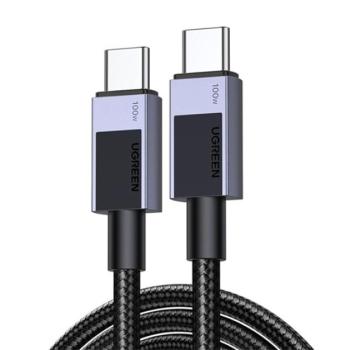 UGREEN L512 adatkábel (Type-C - Type-C, 100W, PD gyorstöltő 3.0, 200cm, cipőfűző) FEKETE kép
