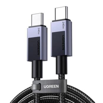 UGREEN L513 adatkábel (Type-C - Type-C, 240W, PD gyorstöltő 4.0, 300cm, cipőfűző) SÖTÉTSZÜRKE kép