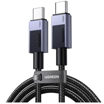 Ugreen L513 USB-C-USB-C töltő- és adatkábel, fonott, 5A, 240W, 1m, szürke kép