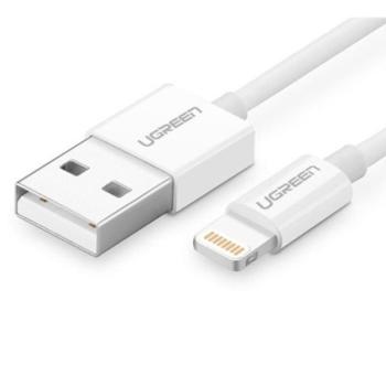 Ugreen MFi USB / Lightning töltő- és adatkábel, 1m, fehér kép