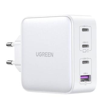 Ugreen Nexode 15337 3xUSB-C-USB-A 3.0 hálózati töltő, PD3.0, QC4.0, GaN, 100W, fehér kép