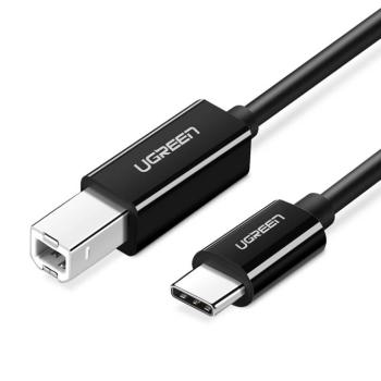 Ugreen nyomtatókábel USB-C - USB-B 480Mb/s 2m fekete (US241) kép