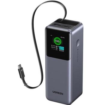Ugreen PB726 Powerbank / külső akkumulátor, USB-A-2xUSB-C, 20000mAh, 165W, QC+PD, szürke kép
