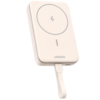 Ugreen PB760 Powerbank / külső akkumulátor + USB-C kábel, MagSafe, USB-C port 5000mAh, 20W, bézs kép