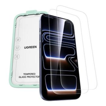 UGREEN SP1143 képernyővédő üveg 2db (2.5D, 0.33mm, 9H + segédkeret) ÁTLÁTSZÓ Apple iPhone 17 Pro Max kép