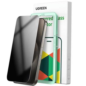 UGREEN SP655 képernyővédő üveg (betekintés ellen, 0.33mm, 9H + segédkeret) FEKETE kép