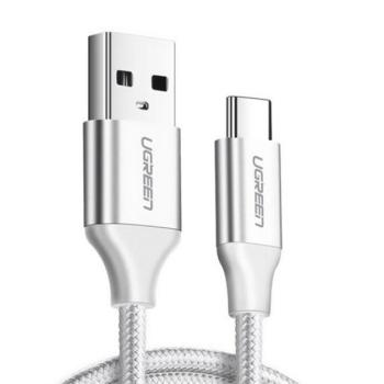UGREEN US288 adatkábel (USB - Type-C, 3A, gyorstöltő 3.0, 25cm, cipőfűző) FEHÉR kép