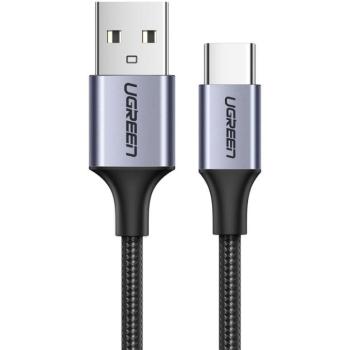 Ugreen US316 USB-A-USB-C töltő- és adatkábel, fonott, 3A, 18W, 2m, fekete kép