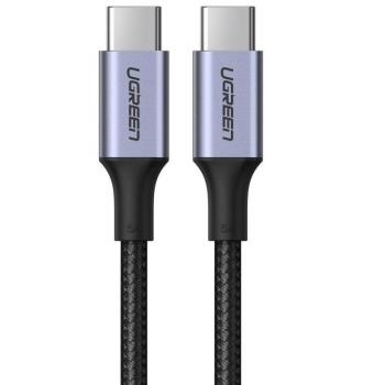 Ugreen US316 USB-C-USB-C töltő- és adatkábel, fonott, 5A, 100W, 2m, szürke kép