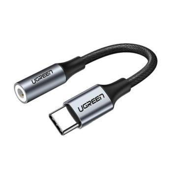 Ugreen USB-C audio adapter 3,5 mm jack, fekete-ezüst kép