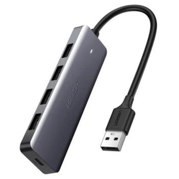 UGREEN USB HUB 4in1 (elosztó, 4 USB / Type-C aljzat, 16cm) SZÜRKE kép
