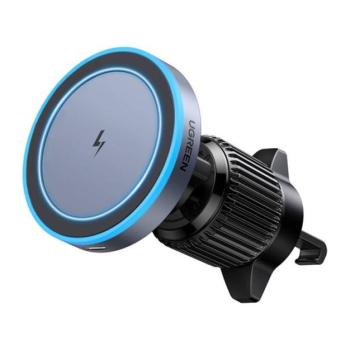 UGREEN W525 autós tartó (szellőzőre, 360°, 15W, wireless, MagSafe, gyorstöltő) FEKETE kép