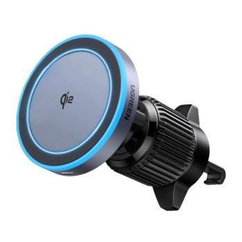 UGREEN W708 autós tartó (szellőzőre, 360°, 15W, wireless, MagSafe, gyorstöltő) FEKETE kép