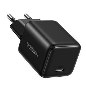 UGREEN X512 hálózati töltő Type-C aljzat (20W, GaN, PD gyorstöltő, mini) FEKETE kép