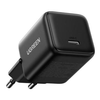 UGREEN X513 hálózati töltő Type-C aljzat (30W, GaN, PD gyorstöltő) FEKETE kép