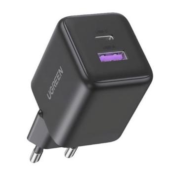 UGREEN X513 hálózati töltő Type-C aljzat (30W, GaN, PD gyorstöltő + Type-C kábel) SÖTÉTSZÜRKE kép