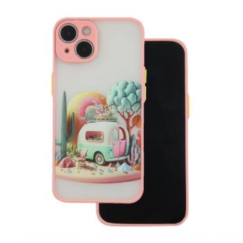 Ultra Trendy tok iPhone 12 - rózsaszín &quot;Travel&quot; mintás kép