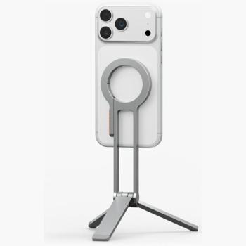 Uniq Arcus MagSafe kompatibilis Selfie bot / Tripod állvány kulcsatartóra akasztható résszel, ezüst kép