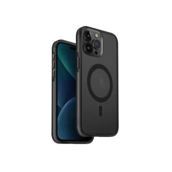 Uniq Calio Apple iPhone 15 Pro Max Magsafe szilikon tok, fekete-átlátszó kép