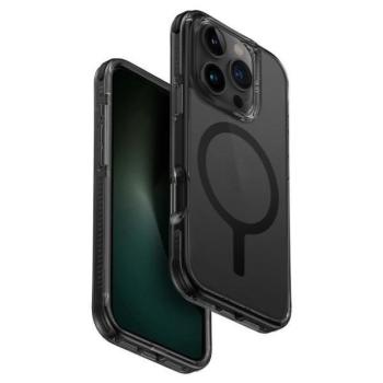 Uniq Combat Magclick Charging tok iPhone 16 Pro - átlátszó fekete szegéllyel kép
